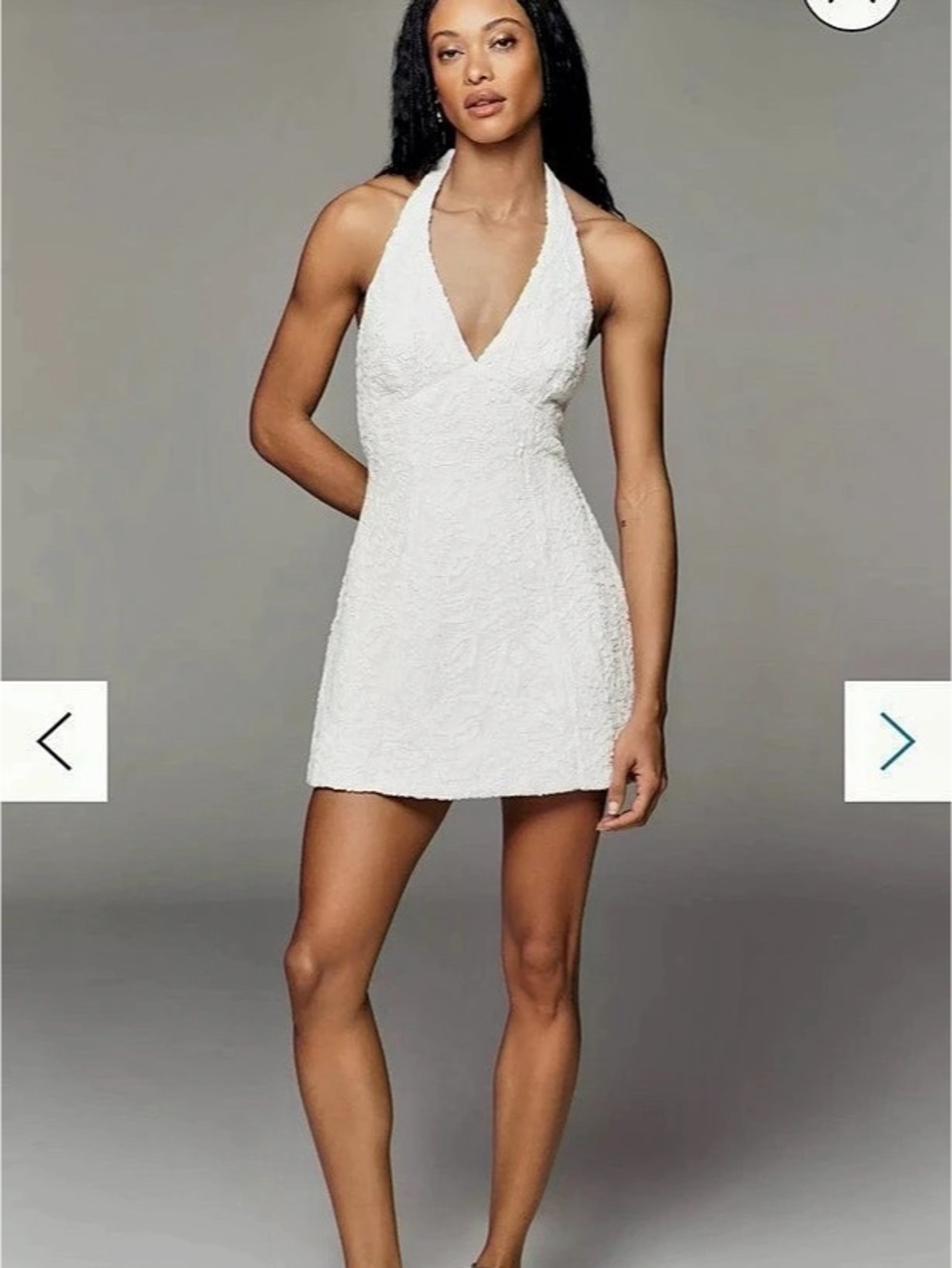 Anthropologie Halter Mini Dress Lace in White Size 12 NWT